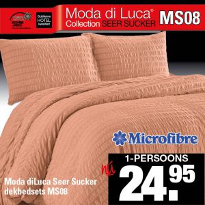 Microfibre Dekbedovertrek Zalm SeerSucker