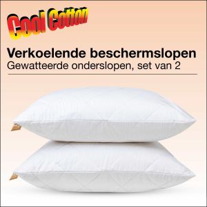 set van 2 Cool Cotton Kussenslopen katoen gevulde onderslopen