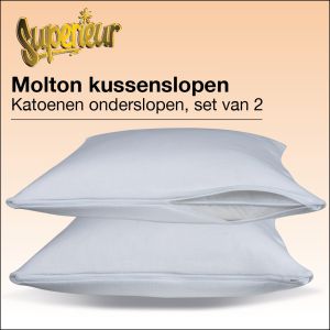 Set van 2 beschermende molton onderslopen op de kussenmaat 60x70cm