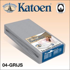 Split Topper Katoen Hoeslaken Grijs
