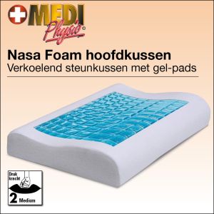 Drukverlagend hoofdkussen met uniek coolpad gel. Het enige koele voor gevormde ondersteunde traagschuim kussen. 