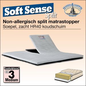 SoftSense SPLIT-Topper HR40 Koudschuim luxe matrastopper met split uitvoering