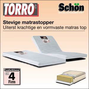 Torro de extra dikke en stevige matras topper van stevige koudschuim voor hard slapen.