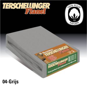 Flanellen Hoeslakens Terschellinger Grijs