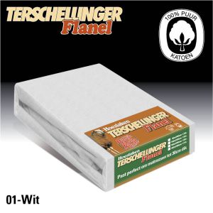 Flanellen Hoeslakens Terschellinger Wit