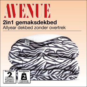 Avenue Gemak Dekbed Wit/zwart zebra/strepen