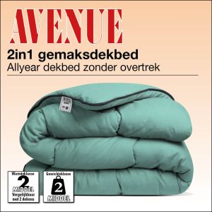 Avenue Gemak 2 in 1 dekbed. Wasbaar dekbed zonder overtrek in fris Groen 
