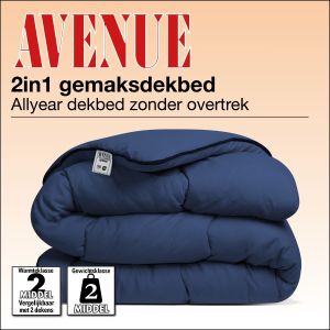 Avenue Gemak 2 in 1 dekbed. Wasbaar dekbed zonder overtrek in Blauw 