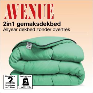 Avenue Gemak 2 in 1 dekbed. Wasbaar dekbed zonder overtrek in fris Groen 