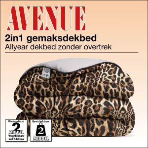Avenue Gemak 2 in 1 dekbed. Dekbed zonder overtrek in fraaie Panterprint