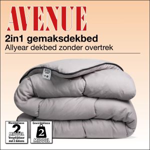 Avenue Gemak 2 in 1 dekbed. Wasbaar dekbed zonder overtrek Traupe Grijs