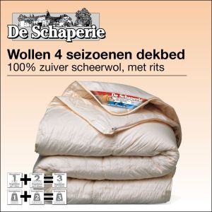 Zuiver scheerwol Schaperie Bon ton 4-seizoenen dekbed met rits
