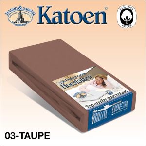 Split Topper Katoen Hoeslaken Taupe