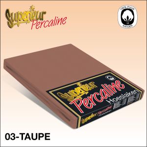 Perkal Katoenen Hoeslaken Taupe