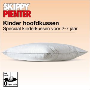 Speciaal dun kinderkussen. Peuter kussen Pienter 60x70cm.