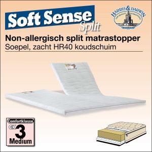 SoftSense SPLIT-Topper HR40 Koudschuim luxe matrastopper met split uitvoering