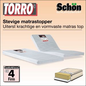 Torro de extra dikke en stevige matras topper van stevige koudschuim voor hard slapen.