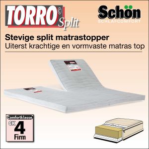 Extra stevige matras topper in de split uitvoering Torro.