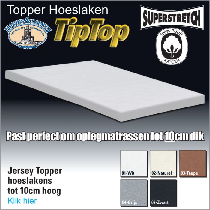 Archeologie ophouden Marine topper jersey hoeslaken 200x200/220