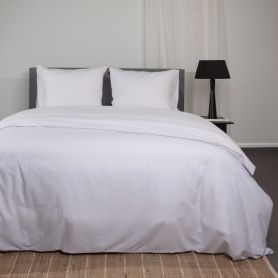 Katoenen Dekbedovertrek Wit/Wit 240x200/220cm