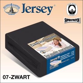 Super dik jersey hoeslaken voor de dikke matras in de kleur zwart.