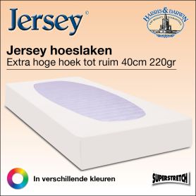 Super dik jersey hoeslaken voor de dikke matras in diverse kleuren.