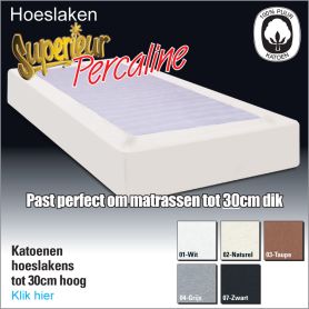 Percaline Katoenen Hoeslakens 180x210/220cm
